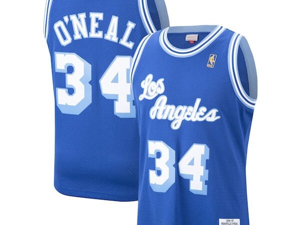 Shaquille O'Neal Los Angeles Lakers  Hardwood Classics Swingman Jersey - Royal/Purple/Gold