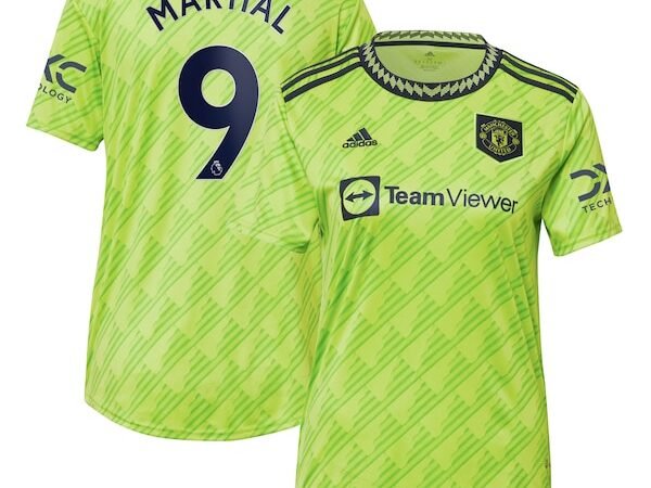 Anthony Martial Manchester United adidas Women's 2022/23 Third Replica Player Jersey - Neon Green
