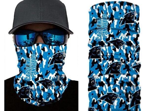 CAMO CAROLINA PANTHERS FACE MASK BANDANAS