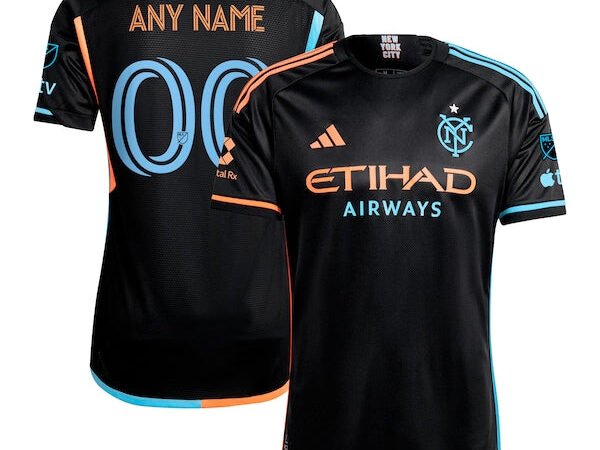 New York City FC adidas 2024 24/7 Kit Authentic Custom Jersey – Black