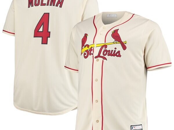 Yadier Molina St. Louis Cardinals Big & Tall Replica Player Jersey - Cream