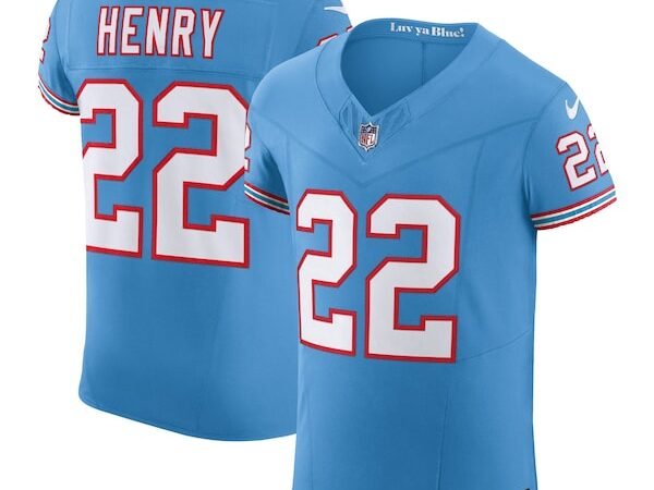 Derrick Henry Tennessee Titans Nike Oilers Throwback Vapor F.U.S.E. Elite Jersey - Light Blue