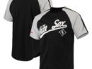 Chicago White Sox Stitches Button-Down Raglan Replica Jersey - Black