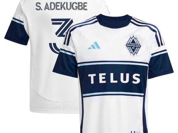 Samuel Adekugbe Vancouver Whitecaps FC adidas Youth 2025 The Peak Replica Player Jersey - White