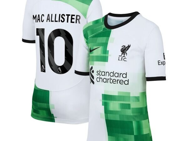 Alexis Mac Allister Liverpool Nike Youth 2023/24 Away Replica Player Jersey - White