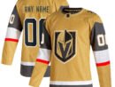 Vegas Golden Knights adidas Home Authentic Custom Jersey - Gold
