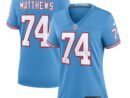 Bruce Matthews Tennessee Titans Nike Women's Oilers Throwback Retired Player Game Jersey - Light Blue