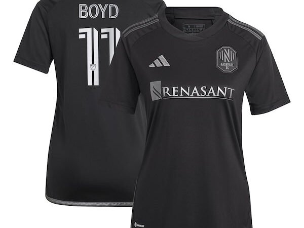 Tyler Boyd Nashville SC adidas Women's 2024 Man In Black Kit Replica Player Jersey - Black/Yellow