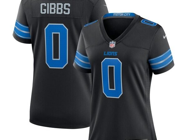 Jahmyr Gibbs Detroit Lions Nike Women's 2nd Alternate Game Player Jersey - Black/Blue
