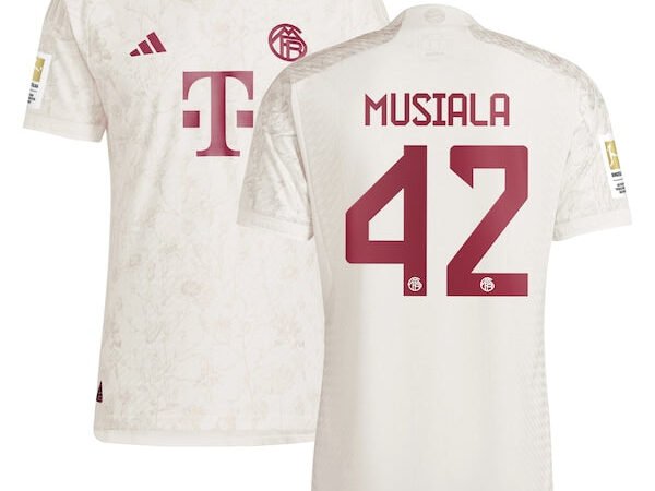 Jamal Musiala Bayern Munich adidas 2023/24 Third Authentic Jersey - White