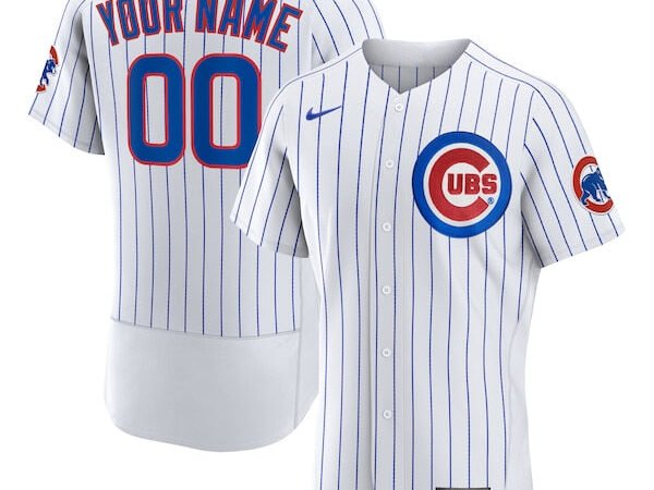 Chicago Cubs Nike Home Authentic Custom Jersey - White