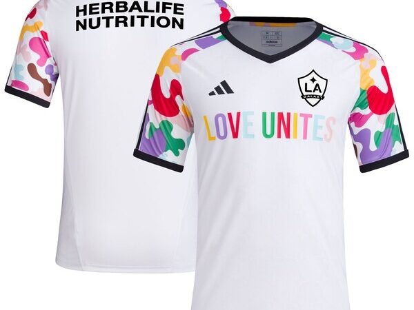 LA Galaxy adidas 2024 Pride Pre-Match Top - White