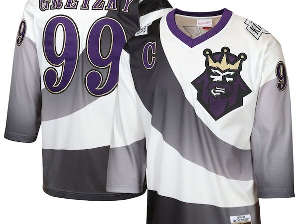Wayne Gretzky Los Angeles Kings  Youth 1995/96 Power Play Throwback Alternate Player Jersey with Captain Patch - White/Black