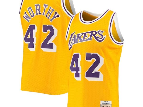 James Worthy Los Angeles Lakers 1984/85 Hardwood Classics Swingman Jersey - Gold