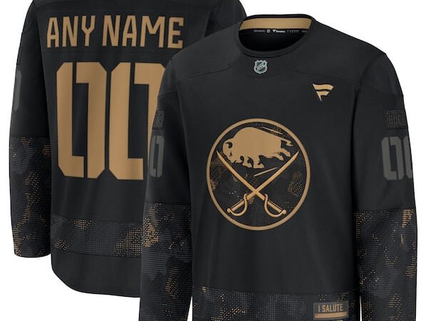 Buffalo Sabres  2024 Military Appreciation Personalized Long Sleeve Practice Jersey - Black