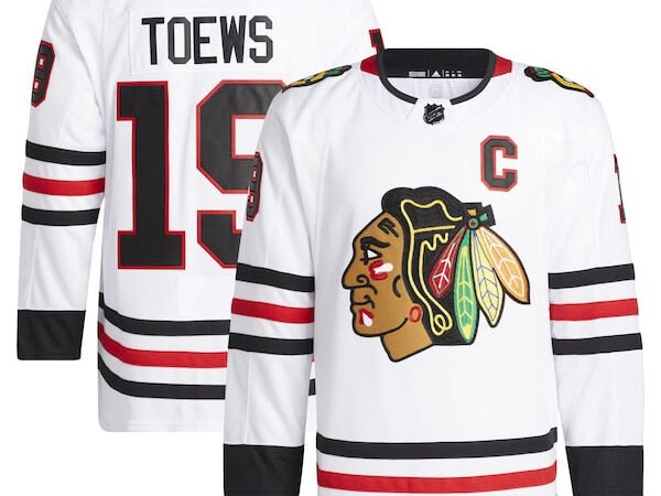 Jonathan Toews Chicago Blackhawks adidas Away Primegreen Authentic Pro Player Jersey - White/Red
