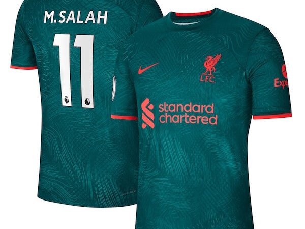 Mohamed Salah Liverpool Nike 2022/23 Third Authentic Player Jersey - Teal