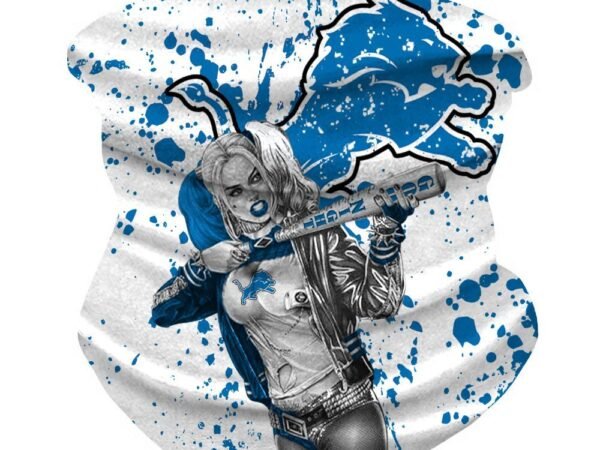 DETROIT LIONS & HARLEY QUINN FACE MASK BANDANAS