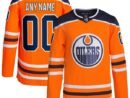Edmonton Oilers adidas  Home  Primegreen Authentic Custom Jersey - Orange