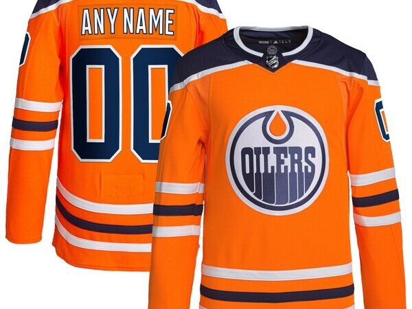 Edmonton Oilers adidas  Home  Primegreen Authentic Custom Jersey - Orange