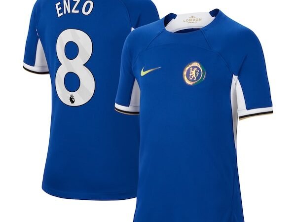 Enzo Fernández Chelsea Nike Youth 2023/24 Home Stadium Replica Jersey - Blue