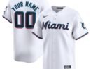 Miami Marlins Nike Home Limited Custom Jersey - White