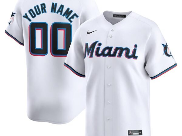Miami Marlins Nike Youth Home Limited Custom Jersey - White