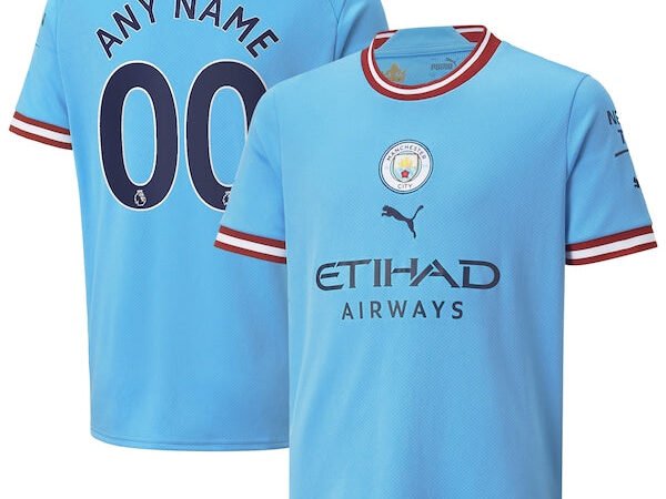 Manchester City Puma Youth 2022/23 Home Replica Custom Jersey - Sky Blue