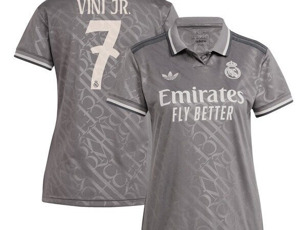 Vini Jr. Los Merengues adidas Originals Women's 2024/25 Third Replica Player Jersey - Charcoal/White