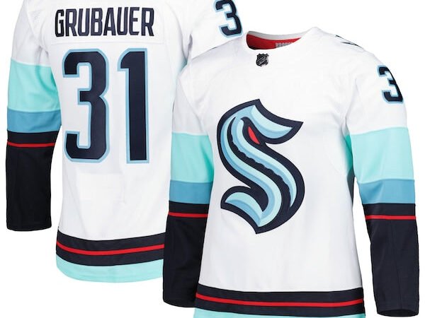 Philipp Grubauer Seattle Kraken adidas Away Primegreen Authentic Pro Player Jersey - White