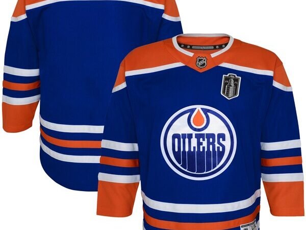 Edmonton Oilers Youth 2025 Stanley Cup Final Home Premier Jersey - Royal