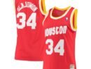Hakeem Olajuwon Houston Rockets Women's 1993/94 Hardwood Classics Swingman Jersey - Red/Navy
