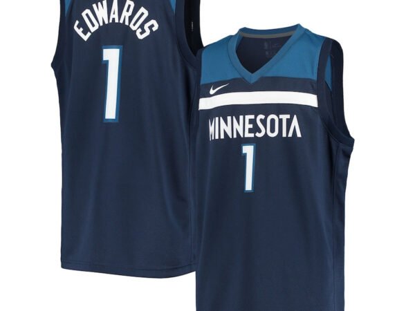 Anthony Edwards Minnesota Timberwolves Nike Youth 2020/21 Swingman Jersey - Icon Edition - Navy