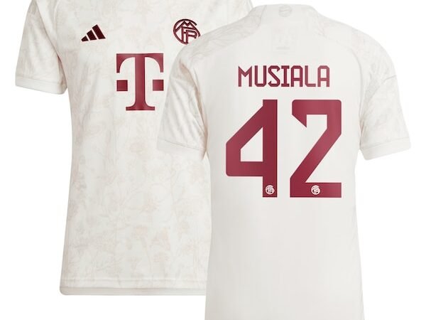 Jamal Musiala Bayern Munich adidas 2023/24 Third Replica Jersey - White