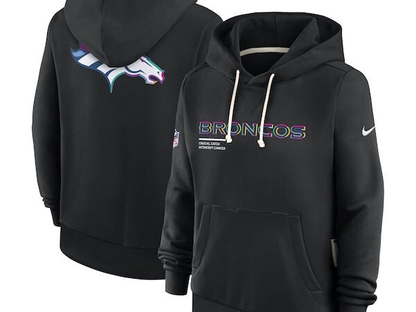 Denver Broncos Nike Women's 2025 NFL Crucial Catch Sideline Standard Issue Dri-FIT Hoodie - Black
