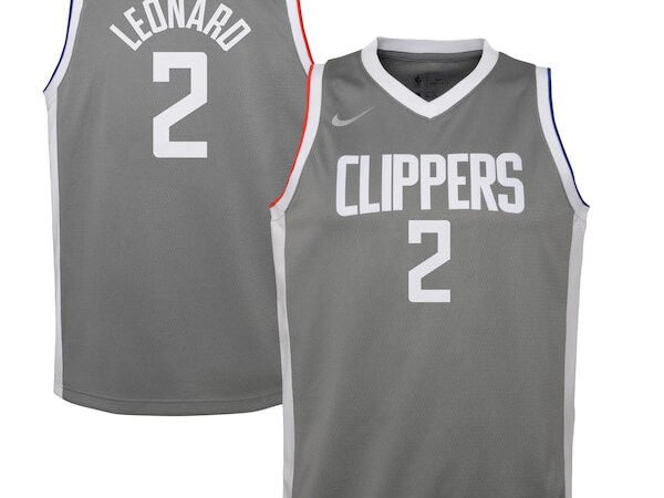 Kawhi Leonard LA Clippers Nike Youth 2020/21 Swingman Player Jersey Gray - Earned Edition