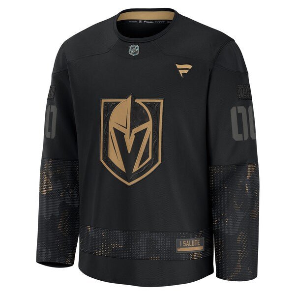 Vegas Golden Knights 2024 Military Appreciation Personalized Long Sleeve Practice Jersey - Black