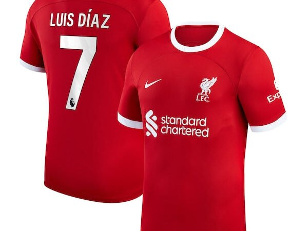 Luis Diaz Liverpool Nike 2023/24 Home Replica Player Jersey - Red