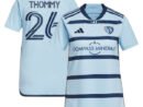 Erik Thommy Sporting Kansas City adidas Women's 2024 Hoops 4.0 Replica Player Jersey – Light Blue