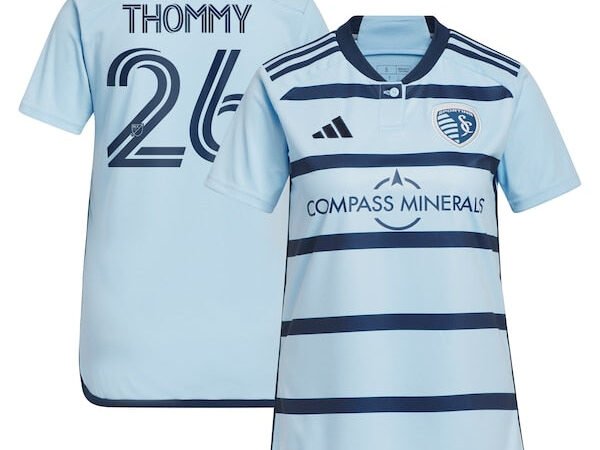 Erik Thommy Sporting Kansas City adidas Women's 2024 Hoops 4.0 Replica Player Jersey – Light Blue