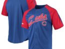 Chicago Cubs Stitches Button-Down Raglan Replica Jersey - Royal