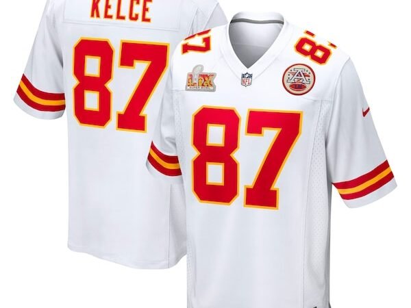 Travis Kelce Kansas City Chiefs Nike Super Bowl LIX Game Jersey - White/Red