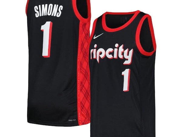 Anfernee Simons Portland Trail Blazers Nike Swingman Player Jersey - City Edition - Black/Red