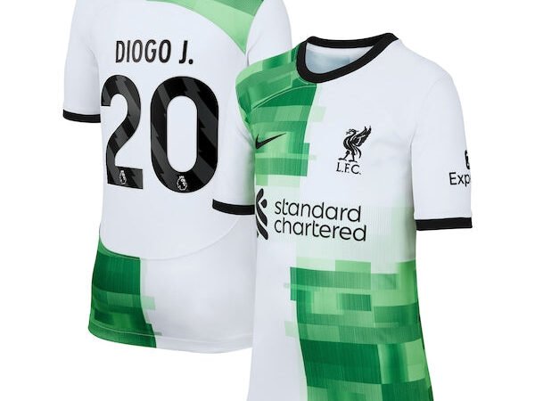 Diogo Jota Liverpool Nike Youth 2023/24 Away Replica Player Jersey - White