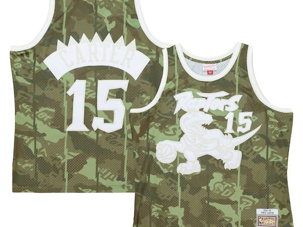 Vince Carter Toronto Raptors Hardwood Classics 1998/99 Ghost Green Swingman Jersey - Camo