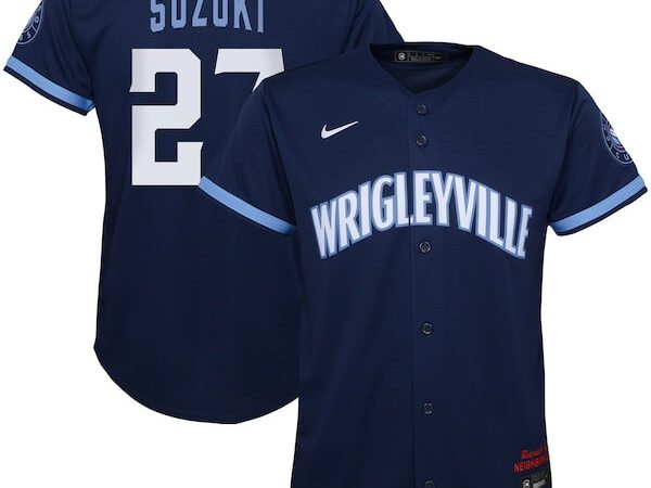 Seiya Suzuki Chicago Cubs Nike Preschool City Connect Script Replica Player Jersey - Navy