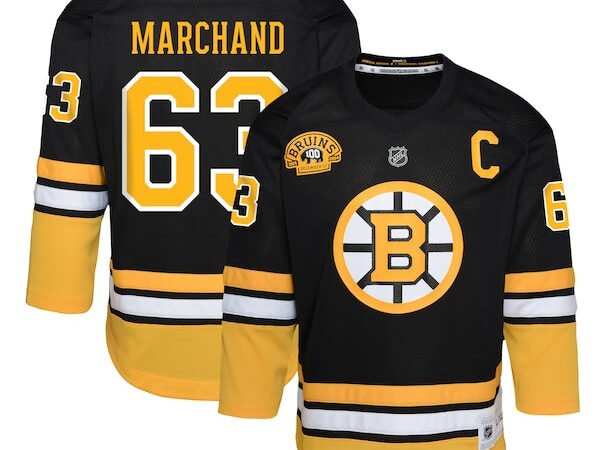 Brad Marchand Boston Bruins Youth 100th Anniversary Replica Player Jersey - Black