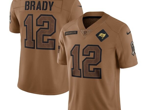 Tom Brady Tampa Bay Buccaneers Nike 2023 Salute To Service Limited Jersey - Brown
