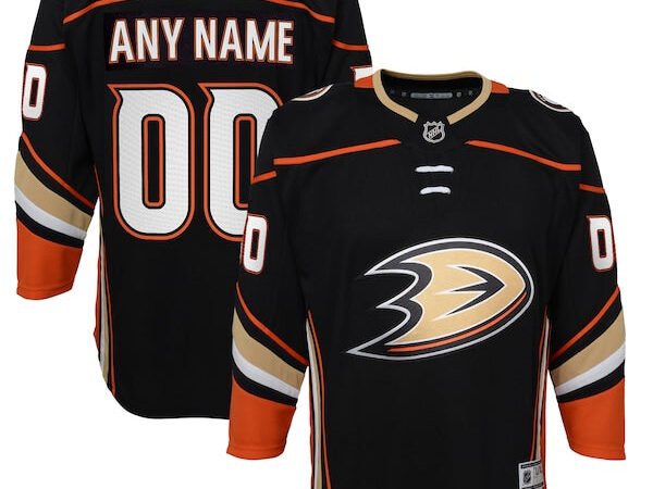Anaheim Ducks Youth Home Premier Custom Jersey - Black