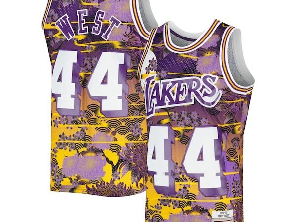 Jerry West Los Angeles Lakers 1971/72 Hardwood Classics Lunar New Year Swingman Jersey - Purple